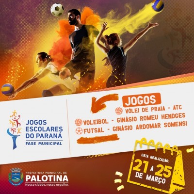 ESPORTE- Jogos Escolares Fase Municipal 2022 dará início em Palotina