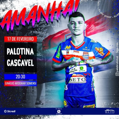 Palotina Futsal enfrentará Cascavel Futsal neste sábado (17/02)