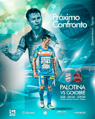 No dia 06/04 Palotina Futsal enfrentará a equipe do Goioerê Futsal