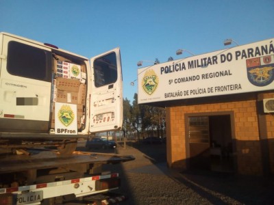 Van com cigarros do Paraguai é apreendida em Marechal Rondon