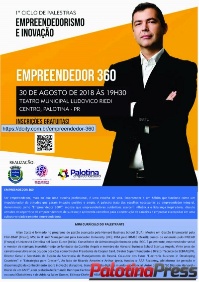 Palestra com Allan Costa aborda o tema “empreendedor 360º”