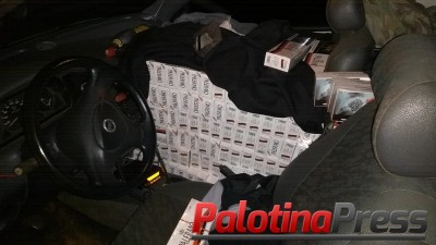 BPFRON APREENDE VEÍCULO CARREGADO COM CIGARROS E INDIVÍDUO COM CRACK EM AÇÕES DISTINTAS NO OESTE DO ESTADO