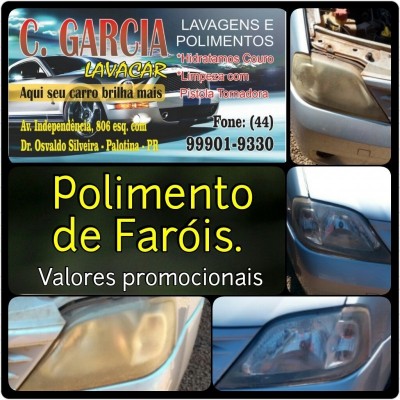 A C. Garcia Lavacar está com promoção em polimento de faróis. Ligue e confira.