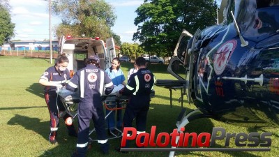 Palotina: Helicóptero do CONSAMU transfere paciente