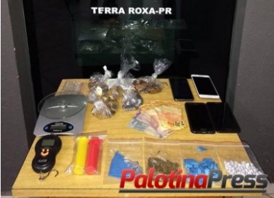 Terra Roxa - Polícia Militar e Polícia Civil Cumprem Mandados de Prisão e apreendem entorpecentes. 