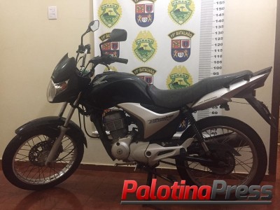 Palotina -PM recupera motocicleta furtada em Jesuítas