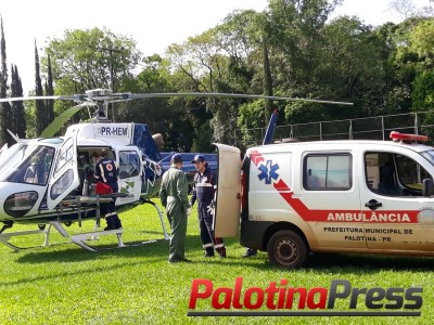 Palotina - Helicóptero do Consamu realiza transferência de paciente 