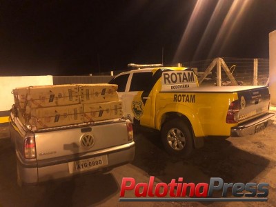 EQUIPE ROTAM DA 3ª CIA / BPRV APREENDE SAVEIRO CARREGADA COM CIGARROS