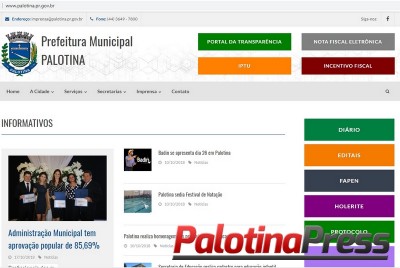 Entra no ar o novo site da Prefeitura de Palotina