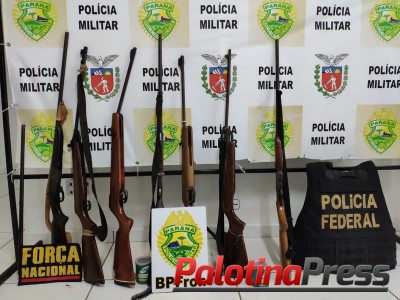 POLICIAS DEFLAGRAM OPERAÇÃO DE DESARMAMENTO E COMBATE À CRIMES AMBIENTAIS EM CAPANEMA-PR