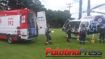 Helicóptero do Consamu transfere bebê para Cascavel.