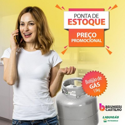 Tem Promoção na Distribuidora Brunieri e Castilho, botijão de 13 quilos com o melhor preço. Corre e aproveita! Ofertas validas somente para este final de semana. 