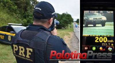 Radar da PRF flagra carro a 200 km/h no oeste do Paraná