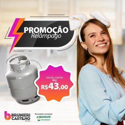 A Brunieri Castilho está com promoção relâmpago de Gás. Corre porque é por tempo limitado!