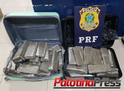 PRF encontra 60Kg de droga em ônibus
