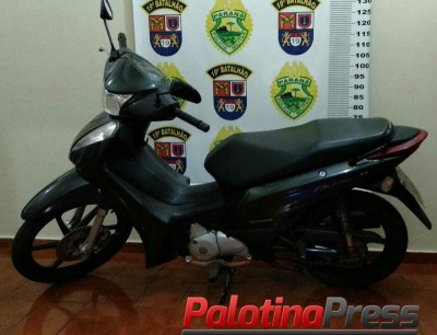 Palotina- Polícia Militar recupera motocicleta furtada.