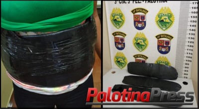 Palotina – PMs desconfiam de taxi e acabam detendo Mulher com drogas presa no corpo. 