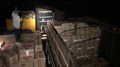 PF e BPFron apreendem carga de cigarros avaliada em R$ 4,5 milhões, em Guaíra