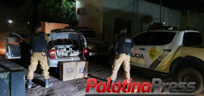 Terra Roxa- PM apreende veículo carregado com cigarros