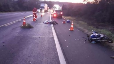 Motociclista morre ao bater de frente com caminhão na BR 277, em Guarapuava