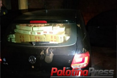 PM de Palotina apreende veículo com cigarros contrabandeados.   