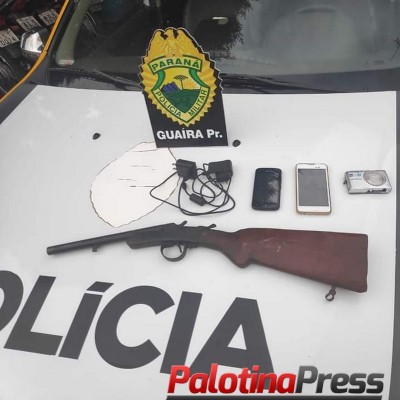 POLICIAIS MILITARES DE GUAÍRA RECUPERAM OBJETOS ROUBADOS E ENCAMINHAM AUTOR QUE ESTAVA ARMADO