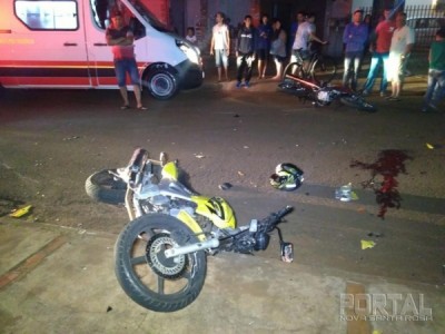 Colisão entre duas motos deixa dois feridos em Toledo