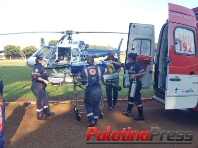 Palotina: Recém nascido é transferido para Cascavel com helicóptero do CONSAMU