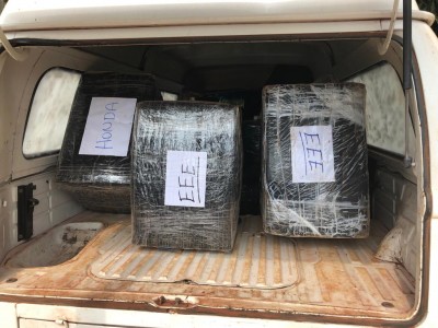 POLICIAIS REALIZAM APREENSÃO DE UM VEÍCULO CARREGADO COM ELETRÔNICOS EM GUAÍRA/PR