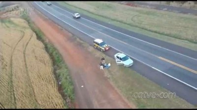 Câmeras de viatura e helicóptero mostram perseguição pela BR 277, em Cascavel