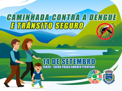 Secretaria de Saúde promove caminhada contra a dengue e trânsito seguro
