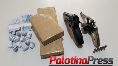Terra Roxa: PM detém indivíduos com drogas e arma de fogo.