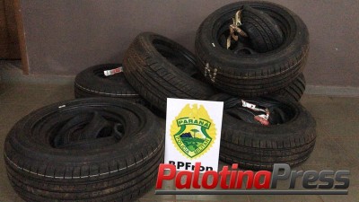 BPFRON APREENDE PNEUS, CRACK E CUMPRE MANDADO DE PRISÃO NO FIM DE SEMANA