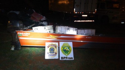 BPFRON NA OPERAÇÃO HÓRUS APRENDE EMBARCAÇÃO E CIGARROS PARAGUAIOS