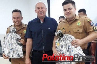 PMs de Palotina participam da semana de prevenção de acidentes e segurança no trabalho na Cotriguaçu.