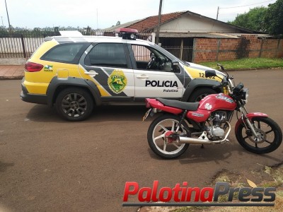 Palotina - Motociclista sem CNH é detido após fugir de abordagem. Moto irregular e com débitos também foi apreendida. 