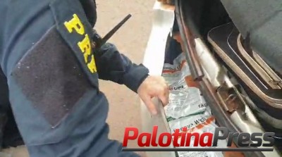 PRF apreende agrotóxicos contrabandeados escondidos em fundo falso de veículo