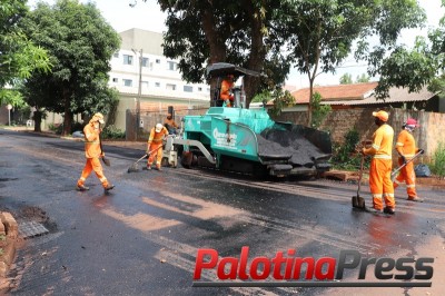 Prefeitura de Palotina segue com obras de recapeamento asfáltico 