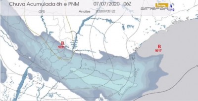 Com previsão de temporal, novo ciclone se aproxima da região Sul; Simepar explica
