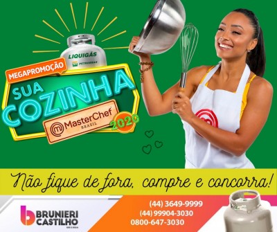 Começou a Megapromoção Liquigás, sua cozinha Masterchef. Participe e concorra a vários prêmios. 