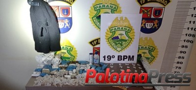 PM de Palotina prende indivíduo na posse de maconha e 100 pedras de Crack 