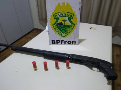 BPFRON APREENDE ESPINGARDA CALIBRE 12 NA CIDADE DE TERRA ROXA-PR