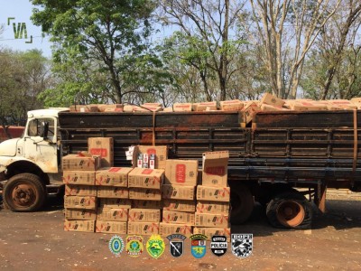 POLÍCIA FEDERAL, BPFRON E BOPE DA POLÍCIA MILITAR DO PARANÁ REALIZAM APREENSÃO MILIONÁRIA DE CIGARROS CONTRABANDEADOS DURANTE OPERAÇÃO HÓRUS