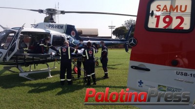 Paciente de Palotina é transferido para Cascavel pelo helicóptero do CONSAMU