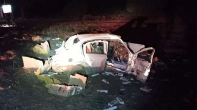 Motorista morre ao bater carro carregado com cigarros, em Guaíra