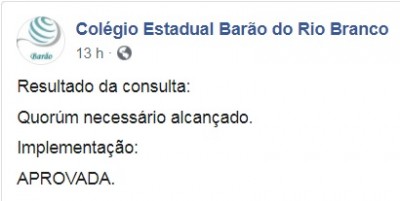 Palotina - Maioria vota SIM e Barão do Rio Branco vai se transformar em Colégio Cívico Militar