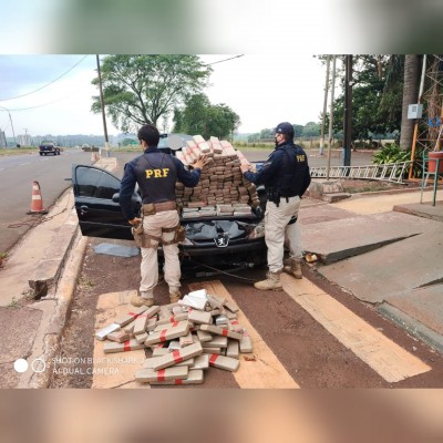 PRF  APREENDE 212 KG DE MACONHA TRANSPORTADA EM VEÍCULO ROUBADO.