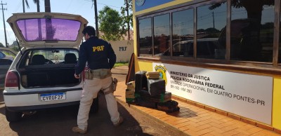 PRF apreende mais de 200 quilos de maconha na região oeste do Paraná, durante o fim de semana