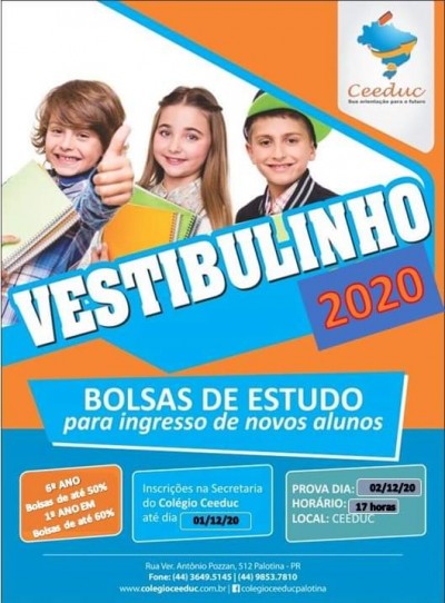 Colégio Ceeduc realiza vestibulinho para ingresso de novos alunos. Participe!