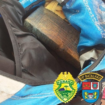 Policiais Militares apreendem 1KG de maconha durante atendimento de ocorrência de violência doméstica em Marechal Cândido Rondon.